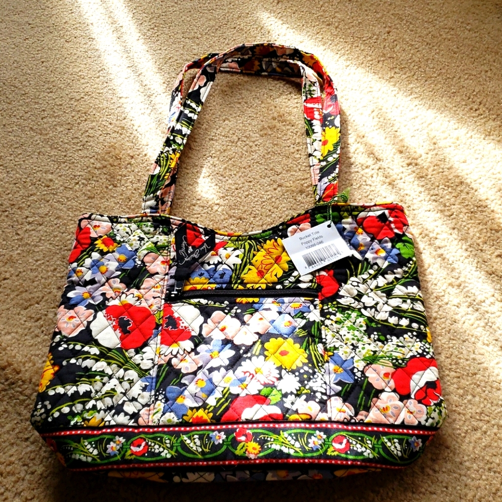 Bucket Tote Poppy Fields Vera Bradley bag - Picture 1 of 5